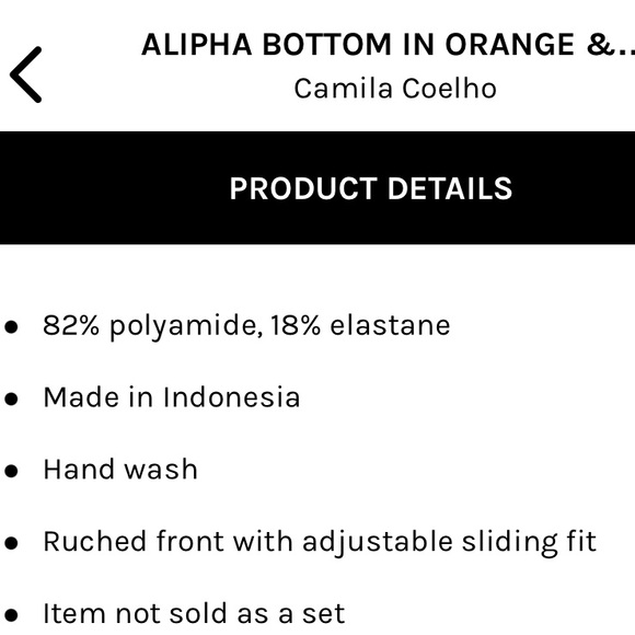 CAMILA COELHO ❤️‍🔥 ALIPHA PALM BOTTOMS NWT SIZE MEDIUM - Picture 9 of 14